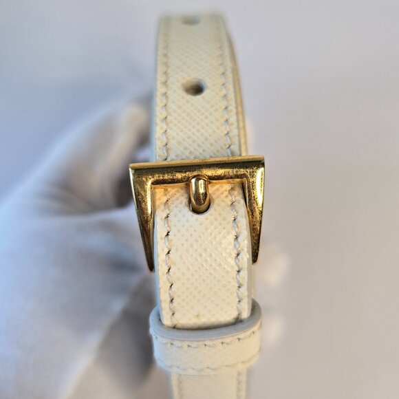 Prada Galleria MM Off-White Saffiano Leather Tote | Strap + Entrupy | Rank A - Picture 11 of 16